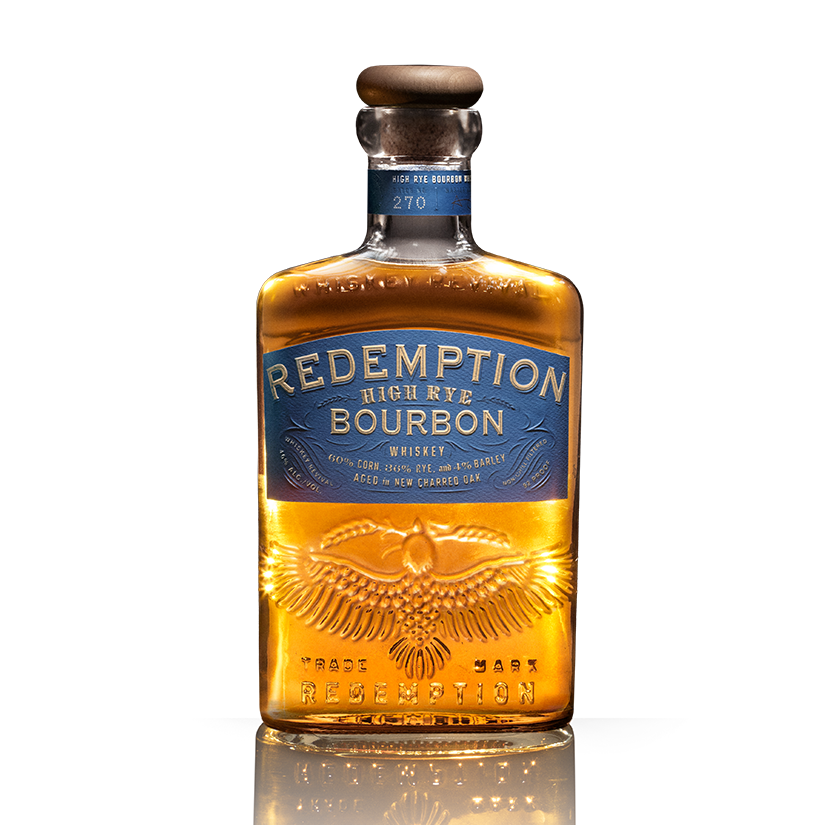 Redemption Whiskey High Rye Bourbon bottle